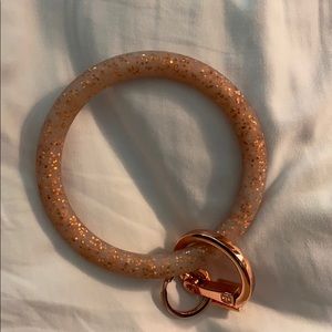 Rose gold confetti O - Ring Keychain